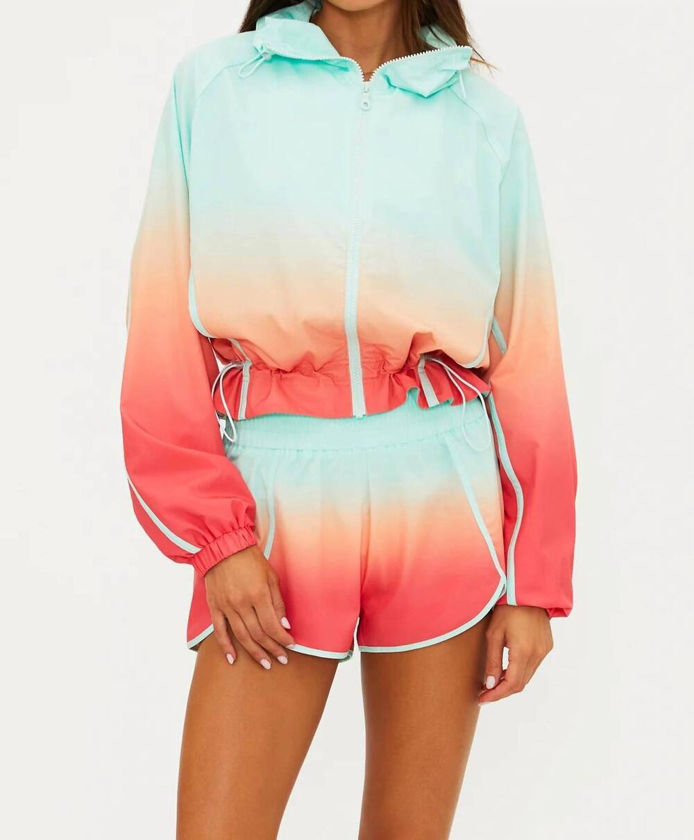 NEW BEACH RIOT women's casen jacket in guava jelly ombre